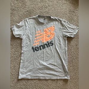 Mens medium cotton grey neon new balance nb m shirt tee tennis